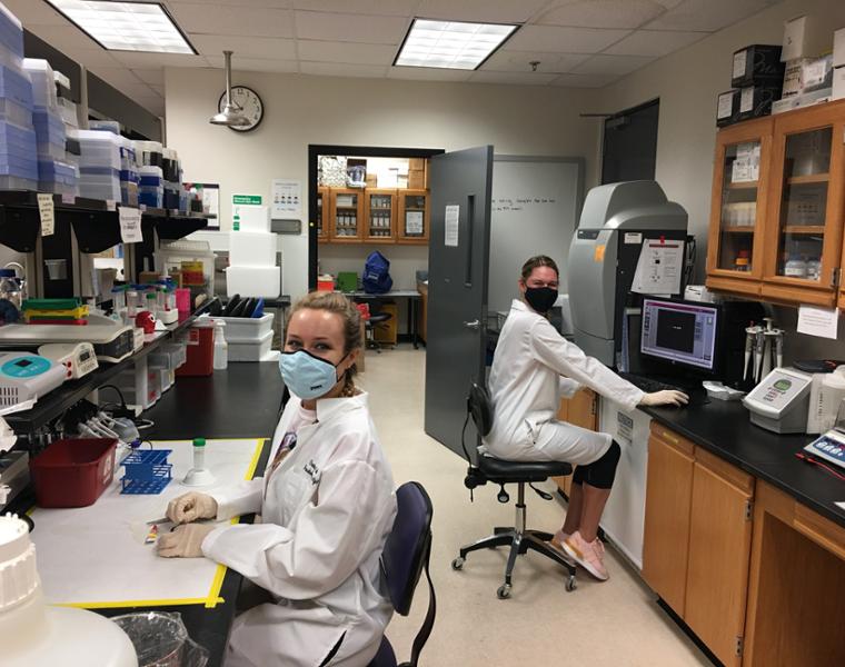 Graduate students make a safe return to research with masks and social distancing