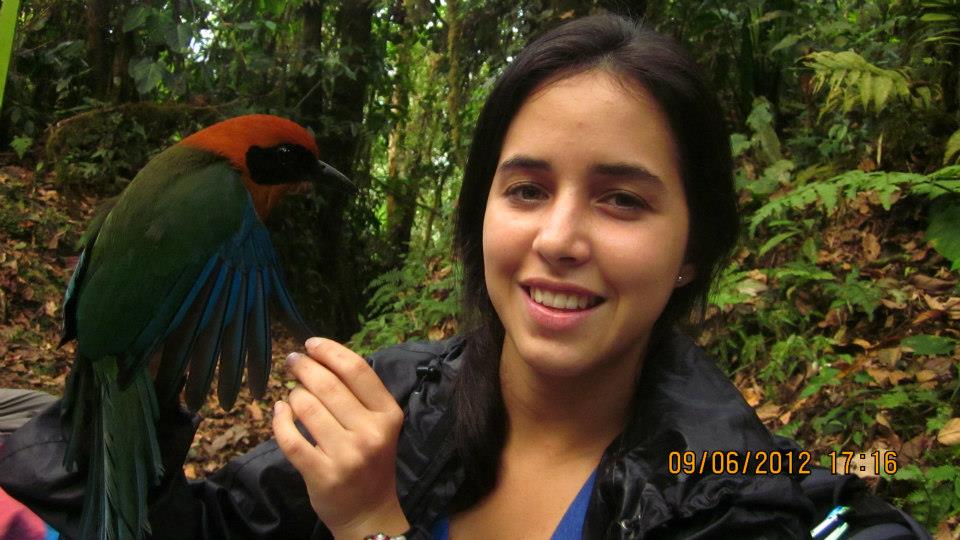 woman holding a bird