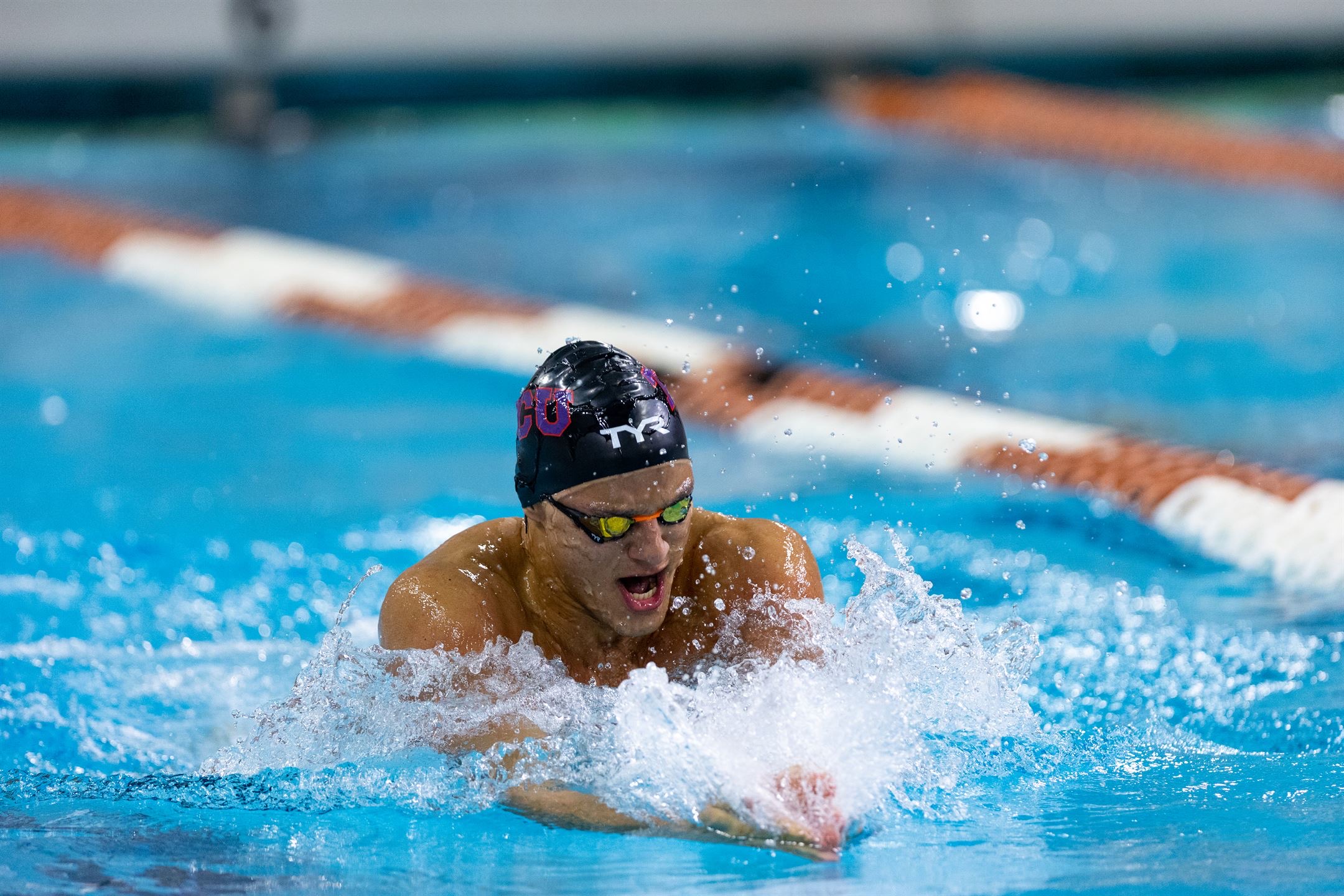 Jadon competing in the pool.